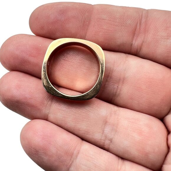 Swarovski Swan Rose Gold Plated Clear Crystal Square Band Ring Size 8 - Picture 2 of 3